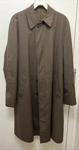 LONDON FOG MAINCOAT Menswear 38R Trench Coat CLIPPER MILL PLAID COTTON POLYESTER - Picture 1 of 14