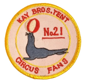 Kay Bros Tent Circus Fans of America No 21 Seal Bouncing Ball Patch CE1 - Picture 1 of 3