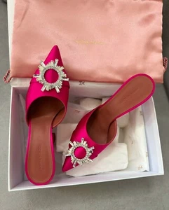 Amina Muaddi Begum Mules Pink Size Eu 40 perfect For a 39.5 - Picture 1 of 8
