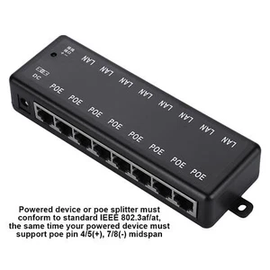 DC12V‑48V 8 Interfaces Passive PoE Adapter Power Over Ethernet POE Power Supply - Afbeelding 1 van 12