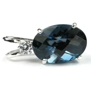 925 Sterling Silver Pendant, London Blue Topaz, SP019 - Picture 1 of 4