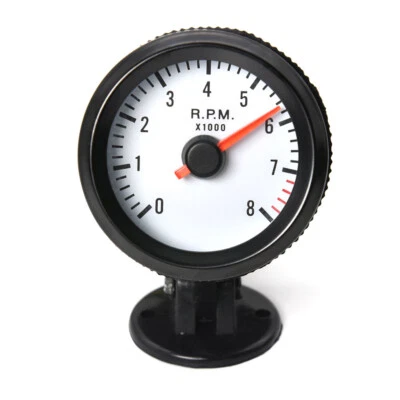 12V 2" 52mm LED Car Rev Counter Tacho Tachometer Pointer Gauge Meter 0-8000RPM  - Image 1 of 4