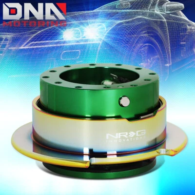 NRG SRK-250GN-MC STEERING WHEEL QUICK RELEASE GEN 2.5 GREEN BODY/NEO CHROME RING - Image 1 of 4