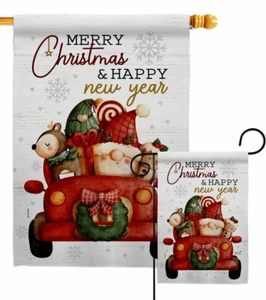 Santa Ride Garden Flag Christmas Wintertime Decorative Gift Yard House Banner - Picture 1 of 17