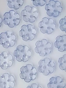 SIZE 20L - 1/2", FLOWER BUTTON, BLUE, 1 DOZEN, SHINY FINISH, FREE SHIPPING USA - Picture 1 of 1