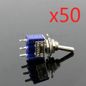 50 PZ Mini Interruttore a levetta scorrevole 6A 125VAC 3 pin SPDT ON-OFF-ON MTS-103 - Foto 1 di 4
