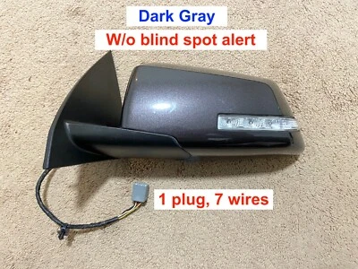2015-2016 GMC Acadia Driver Side Left Mirror Heated Dark Gray 1 plug 7 wires Foto 1 de 4