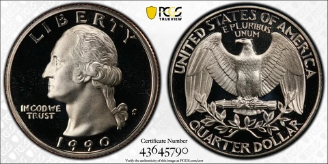 1990 S Washington Quarter PCGS PR69DCAM DDO FS-101 Clad Proof Coin 25C Cover