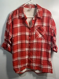 NOBO no boundaries womens plaid button down short sleeve shirt size large 11 13 - Picture 1 of 6