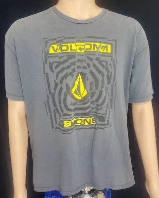 y2K VOLCOM Stone Men's XL T-Shirt Gray with Black & Yellow Skate/Street wear - Image 1 of 4