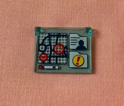 LEGO Part no 60603pb003: 1 x Glass for Window 1x4x3 Decorated - Image 1 of 3