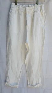 Free People Pants Ivory Off White Linen Rolled Up Hems Size Small - Bild 1 von 9