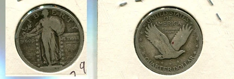 1923 P STANDING LIBERTY SILVER QUARTER VG 2905R Cover