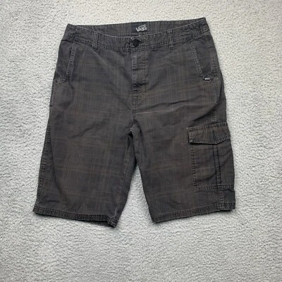 Pantalones Cortos Vans Para Hombre 32 Gris Marrón Cuadros Carga Patinador Informal Foto 1 de 4