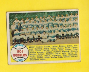 1958 Topps Los Angeles Dodgers Team Card #71 GOOD FREE SHIPPING
