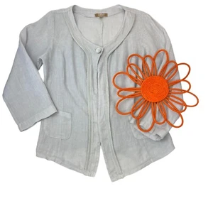 Giacca blusa donna Carla Conti lino un bottone taglia GRANDE made in Italy - Foto 1 di 6