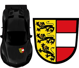 Kärnten Aufkleber Flagge Wappen  Fahne Motorhaube PKW Flagge 44x44cm MHF - Bild 1 von 7
