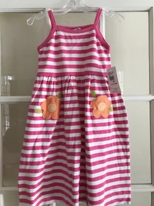 NWT Hartstrings Girls Sundress, Size 6x, Pink & White Stripe With Flower Pockets - Picture 1 of 5