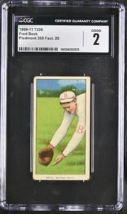 1909 T206 FRED BECK PIEDMONT 350 CGC 2: GOOD 1229 - Picture 1 of 2