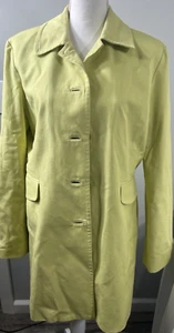 Ann Taylor Jacket Womens large Lime green purple lined Button Front - Picture 1 of 9