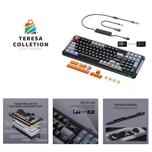 Wireless Mechanical Keyboard with 1.14” TFT LCD, Hot-swappable RGB Keyboard w... - Picture 1 of 9