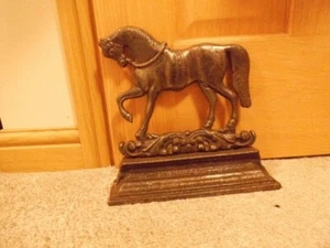 Flatback Horse Fire side Rare Victorian Cast Iron Doorstop 5.5Kg - Picture 1 of 7