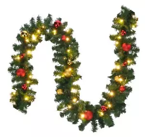 Weihnachtsgirlande 80 LED 5m Haustür Tannengirlande Christbaum Kugeln Girlande - Bild 1 von 8