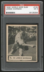 1936 WORLD WIDE GUM CANADIAN GOUDEY ~ #100 ~ LON LONNIE WARNEKE ~ PSA 5 - Bild 1 von 2