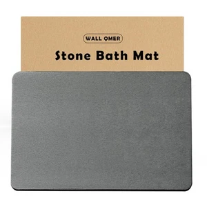 WALL QMER Stone Bath Mat, Diatomaceous Earth Shower Mat, Fast Drying, Super A... - Picture 1 of 8