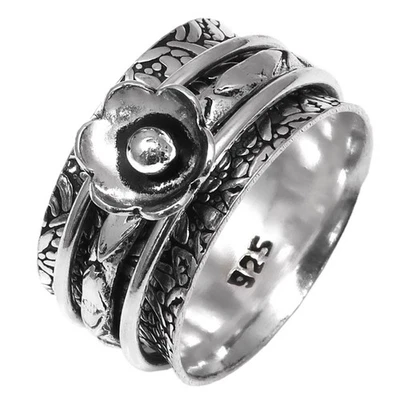 Joyería de plata hecha a mano Spinner Ansiedad "8" Foto 1 de 4