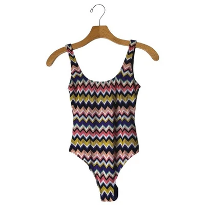 Missoni Mare Swimsuit Women XS Purple Zigzag Knit One Piece Bathing Suit Luxury - Image 1 of 4