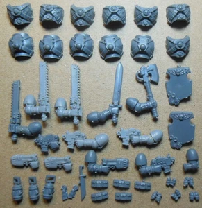 Space Marines - Assault Squad 2004 - Torso Shields Power Sword Axe (a) Bits 40K - Picture 1 of 1