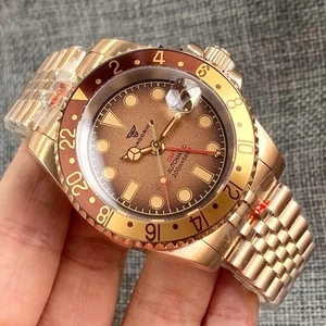 Classic Two-tone Business NH34 GMT Watch 40mm 20ATM Sapphire Automatic Men Watch - Picture 1 of 23