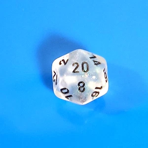 Chessex Borealis Dadi CONFETTI con Nero - d20 RARO CHX LE669 - Foto 1 di 6