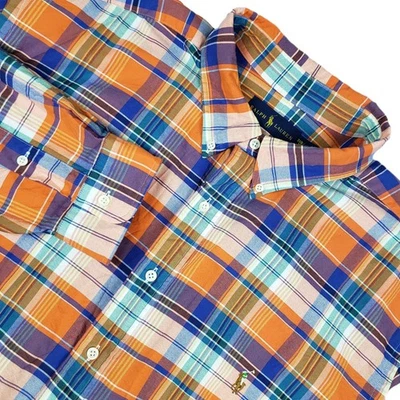 Polo Ralph Lauren Shirt Mens 3XB BIG Multicolor Plaid Fall Preppy Flesh Pony - Image 1 of 4