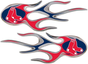 Boston Red Sox Pair of Decal Sticker Emblem, Air Puffed Raised, Micro Flame... - Picture 1 of 1