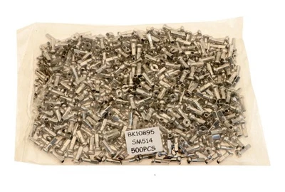Wheelsmith Lead-Free Brass Nipples 14G 2.0 12mm Silver SM514 Bag of 500 NEW - Image 1 of 2