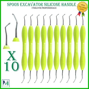 Spoon Excavator #19 Double Ended Blue Titanium Coated Dental Instruments Tools - Picture 1 of 11