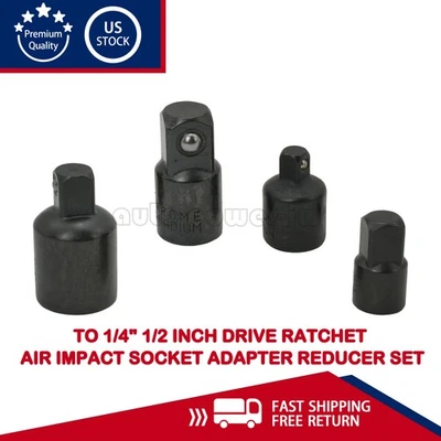 4-Pack 3/8" To 1/4" 1/2 Inch Drive Ratchet Socket Adapter Reducer Air Impact Set - Image 1 of 4
