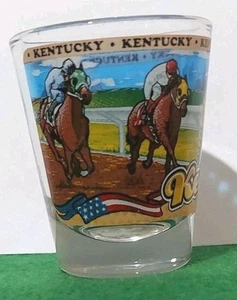Kentucky Derby & Cardinal Kentucky State Wraparound Schnapsglas Vintage, selten! - Bild 1 von 8