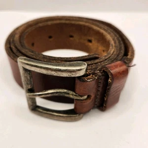 Handcrafted In Argentina Leather Stitched Belt Men’s 38 Brown Casual - Picture 1 of 9