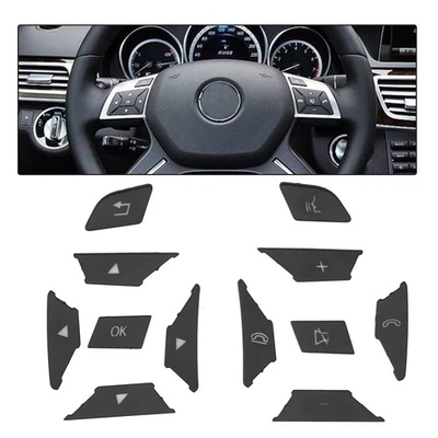 For Mercedes Benz GLA ML GL GLK GLE GLS 2012-16 Black Steering Wheel Button Trim Foto 1 de 4