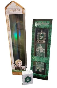 Lot Of 3 Harry Potter Slytherin Collectibles Draco Wand Bookmark Mini Book NEW - Picture 1 of 9
