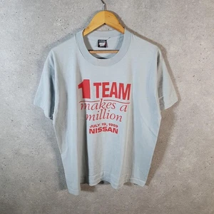 T-shirt vintage Screen Stars Million Nissan 1989 USA punto singolo uomo XL grigia - Foto 1 di 8