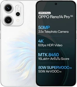 OPPO Reno 14 Pro 5G (White 256GB 12GB RAM) Dimensity 8450 NFC Global Version. - Picture 1 of 12