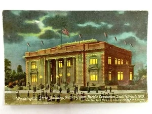 Vintage Postkarte 1910er Washington State Building Alaska Yukon Pacific Exposition - Bild 1 von 3