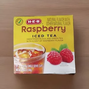 Neu H.E.B Eistee Einzelportion Tassen Himbeere 12 Stück - Bild 1 von 4