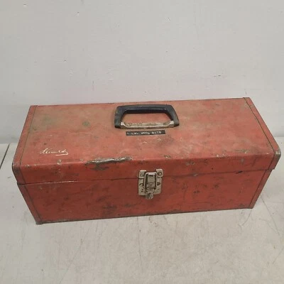 Caja de herramientas roja vintage Kennedy KK 19, 19" x 7" x 7 1/4" (alto) Foto 1 de 4