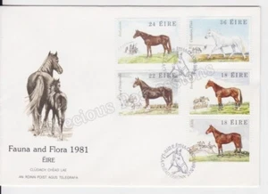 EIRE IRELAND UNADDRESSED FDC FIRST DAY COVER 1981 FLORA & FAUNA HORSES - Picture 1 of 1