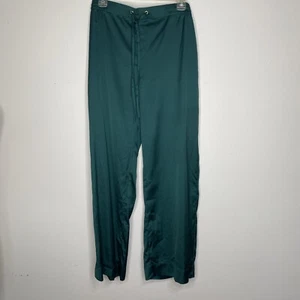 Soma Pigiama Pantalone Donna Tg L Verde Cacciatore Raso Elastico Vita Tasche PJ - Foto 1 di 7